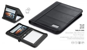 Obsidian Zip-Around Folder & Tablet Stand